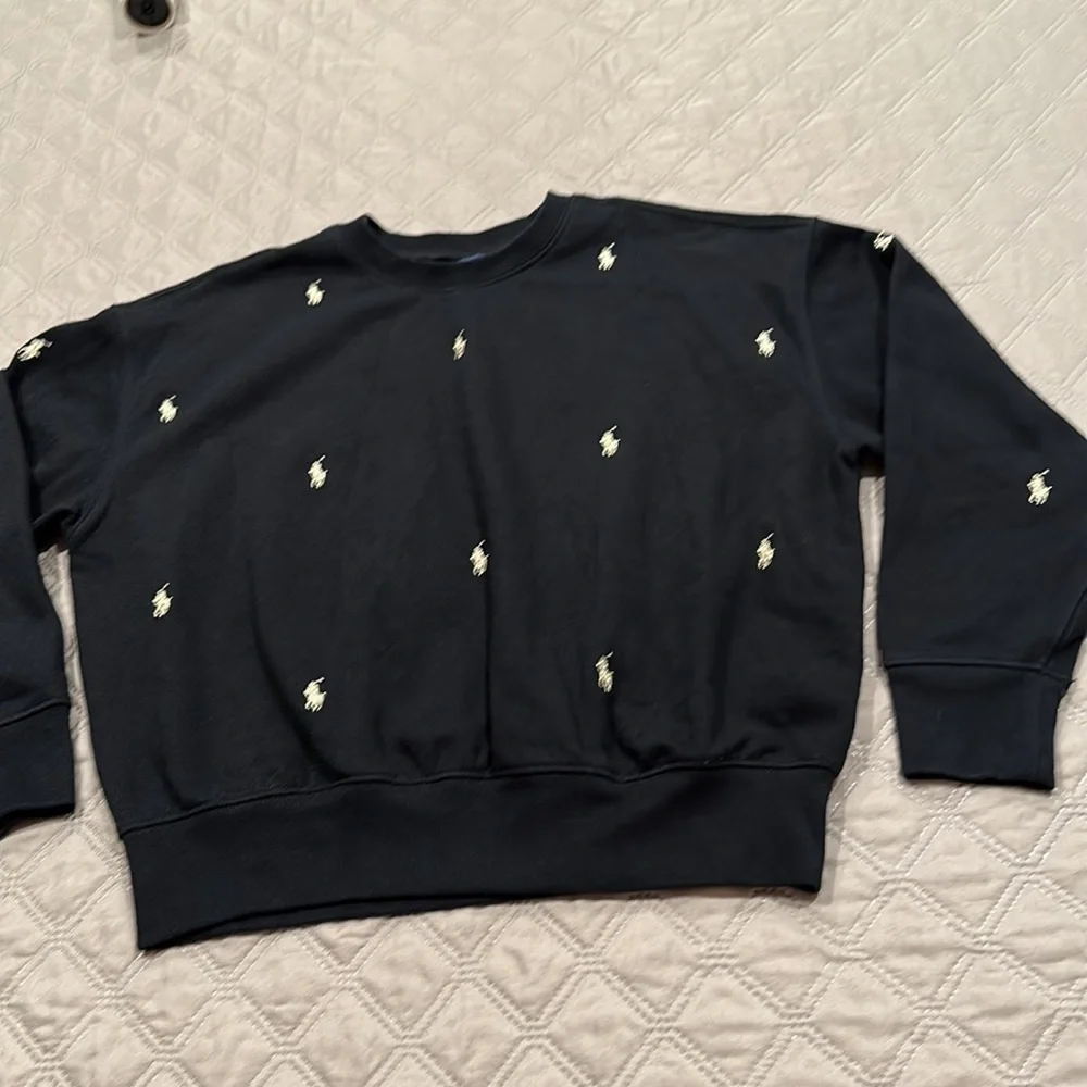 Big Girls Polo Pony Fleece Sweatshirt. - Picture 3 of 9